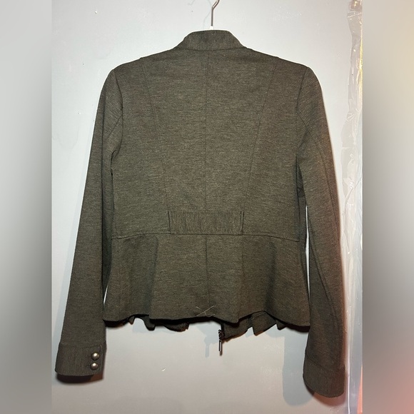 Apt. 9 Women's Gray Charcoal Heather Zip Jacket small Flare Hem ButtonsNWOT - Picture 6 of 6